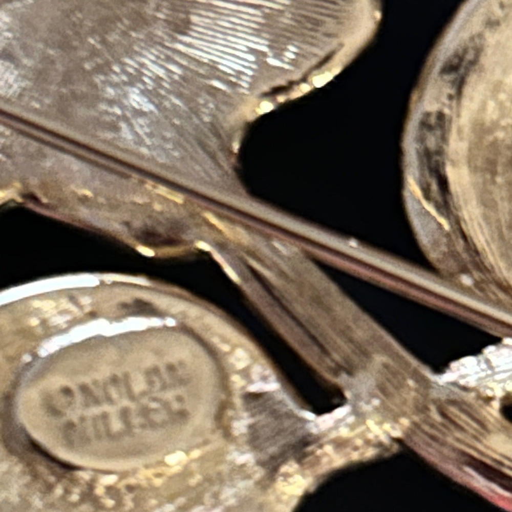 Nolan Miller Gold and Silver Rose Brooch - Picture 4 of 5